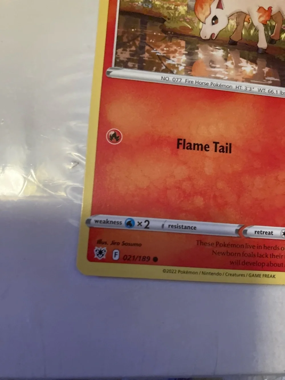 Pokemon Ponyta Red Orange Yellow Trading Card